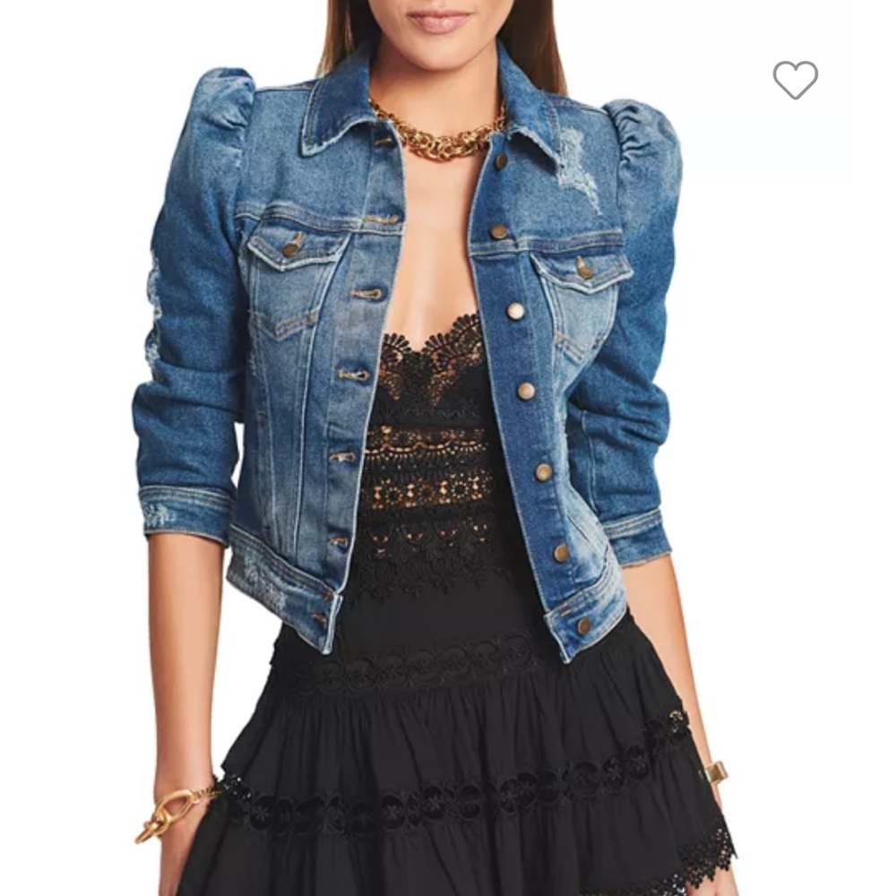 Retrofete puff sleeve denim jacket